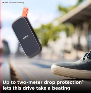 SanDisk 1TB Portable SSD, USB-C 3.2 Gen 2 Interface, Up to 800 MB/s Transfer Speed, Integrated Rubber Hook, Drop Resistant Up to 2 Meter - Image 4