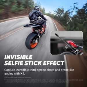 Insta360 X4 Standard Bundle - Waterproof 8K 360 Action Camera, 4K Wide-Angle Video, Invisible Selfie Stick Effect, Removable Lens Guards, 135 Min Battery Life, AI Editing, Stabilization - Image 3