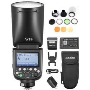 GODOX V1 PRO N 2.4G Wireless Camera Flash 1/8000s HSS 1.3s Recycle Time with M/TTL Flash Mode with Detachable Sub Flash Speedlite Compatible with Nikon Cameras + Godox AK-R1 Pocket Flash Light Access - Image 2