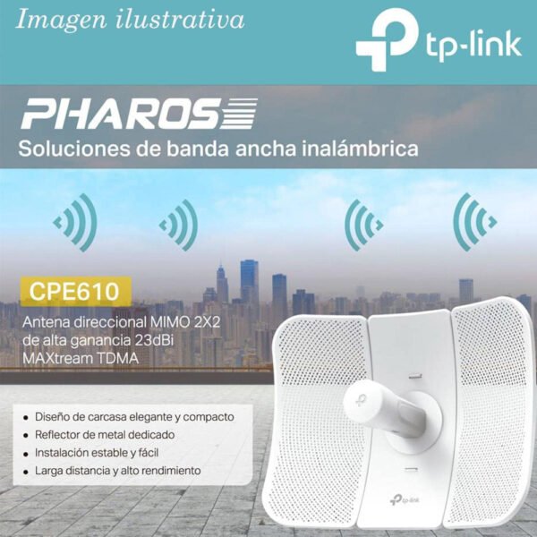 TP-Link CPE610 High Power Outdoor CPE/Access Point, 5GHz 300Mbps, 802.11N/A, Dual-Polarized 23DBI Directional Antenna, Passive POE - Image 5