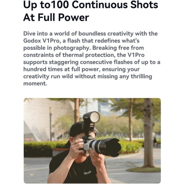 GODOX V1 PRO N 2.4G Wireless Camera Flash 1/8000s HSS 1.3s Recycle Time with M/TTL Flash Mode with Detachable Sub Flash Speedlite Compatible with Nikon Cameras + Godox AK-R1 Pocket Flash Light Access - Image 8