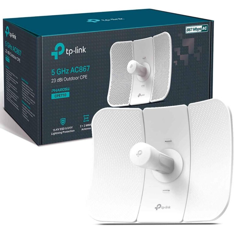 TP-Link CPE710 | 5GHz AC 867Mbps Long Range Gigabit Outdoor CPE for PtP and PtMP Transmission | Point to Point Wireless Bridge | 23dBi | Passive PoE Powered w/Free PoE Injector | Pharos Control