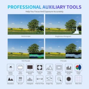 FEELWORLD F6 Plus V2 6 inch DSLR Camera Field Touch Screen Monitor with HDR 3D Lut Small Full HD 1920x1080 IPS Video Peaking Focus Assist 4K HDMI 8.4V DC Input Output Include Tilt Arm - Image 5