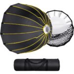 NiceFoto Parabolic Softbox 35.4 inches/ 90cm Professional Quick Set-up Deep Soft Box with Grid and Bowen Mount for Studio Flash LED Light Photography