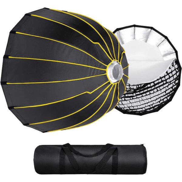 NiceFoto Parabolic Softbox 35.4 inches/ 90cm Professional Quick Set-up Deep Soft Box with Grid and Bowen Mount for Studio Flash LED Light Photography