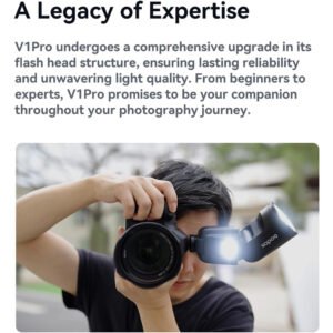 GODOX V1 PRO N 2.4G Wireless Camera Flash 1/8000s HSS 1.3s Recycle Time with M/TTL Flash Mode with Detachable Sub Flash Speedlite Compatible with Nikon Cameras + Godox AK-R1 Pocket Flash Light Access - Image 7