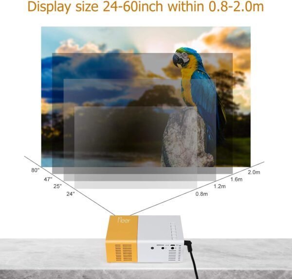 Mini Projector, Meer Portable Pico Full Color LED LCD Video Projector for Children Present, Video TV Movie, Party Game, Outdoor Entertainment with HDMI USB AV Interfaces and Remote Control - Image 7