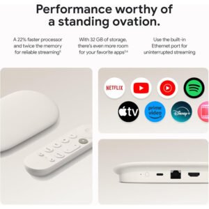 Google TV Streamer 4K - Fast Streaming Entertainment With Voice Search Remote - Watch Movies, Shows, Live TV, and Netflix in 4K HDR - Smart Home Control - 32 GB Storage - Porcelain - Image 5