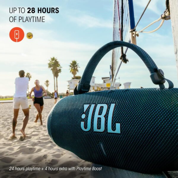 JBL Charge 6 - Portable Waterproof & Drop-Proof Bluetooth Speaker, Bold Pro Sound with AI Sound Boost, 28Hrs of Playtime, Built-in powerbank & Comes with a Sturdy/Removable Carrying Strap (Sand) - Image 4