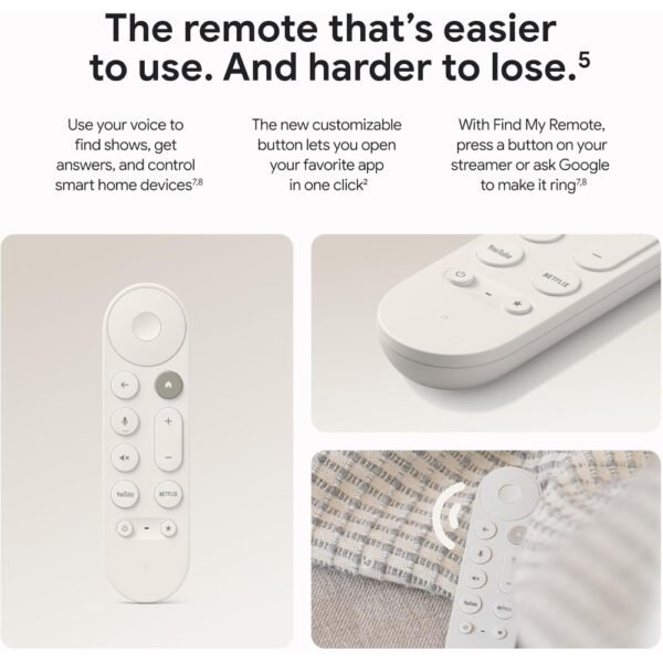 Google TV Streamer 4K - Fast Streaming Entertainment With Voice Search Remote - Watch Movies, Shows, Live TV, and Netflix in 4K HDR - Smart Home Control - 32 GB Storage - Porcelain - Image 6