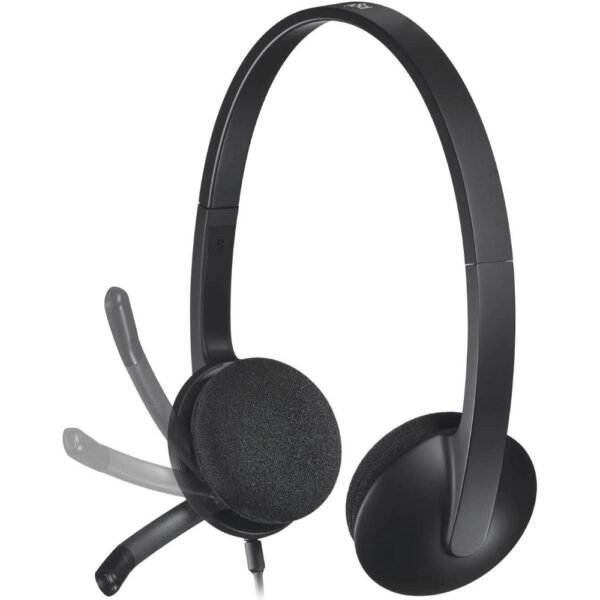 Logitech H340 USB Headset, Plug And Play, Noise Cancelling Microphone, USB Type A, Adjustable Headband, Black - Image 3