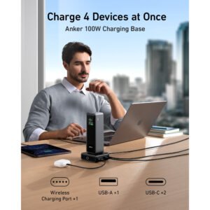 Anker Prime 27,650mAh 250W power bank + 100W base. 2 USB-C + 1 USB-A - Image 6