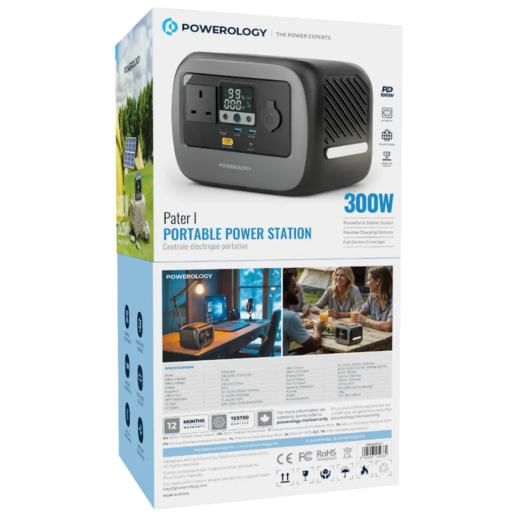 Powerology Pater I Portable Power Station 300W Gray99 All Products