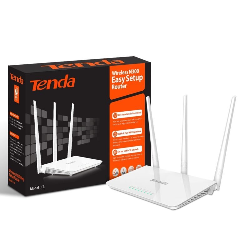 Tenda N300 Wireless Wi-Fi Router with High Power 5dBi Antennas (F3)