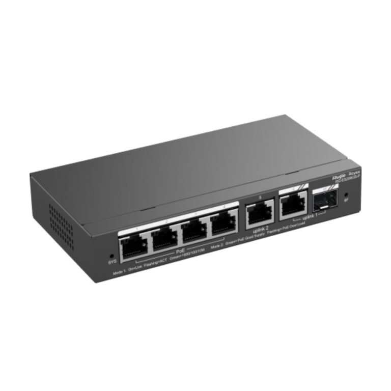 Ruijie RG-ES206GS-P, 6-Port Gigabit Smart Cloud Managed PoE Switch