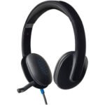 Logitech H540 USB Headset, With Noise-Cancelling Mic, Wired Connectivity, 18 Hours Battery Life, High Definition Sound Quality, On Ear Controls, Black
