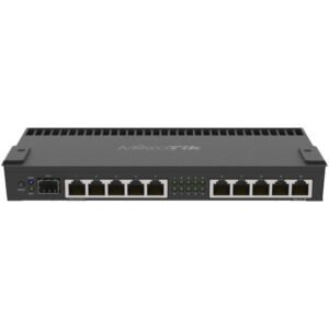 MikroTik RB4011 Ethernet 10-Port Gigabit 1U Rack Router, ARM 32Bit Architecture, 1GB RAM, 512MB NAND Storage, 10x 10/100/1000 Ethernet Ports, 1 SFP+ Ports,