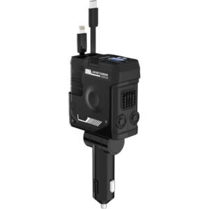 Porodo 4in1 Retractable Car Charger with Collapsible Lightning Head & Type-C Cables, Voltage Monitor, Universal Compatibility, Simultaneous Charging, 80CM Cables, 36W PD, 66W Car Charger - Image 5