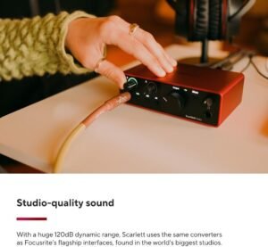 Focusrite Scarlett Solo 4th Gen USB Audio Interface, for the Guitarist, Vocalist, or Producer High-Fidelity, Studio Quality Recording, and All the Software You Need to Record - Image 5