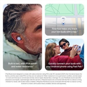 Google Pixel Buds 2a - Wireless Earbuds with Active Noise Cancellation - Lightweight, Comfortable Fit - Water Resistant - Bluetooth Compatible - Image 6