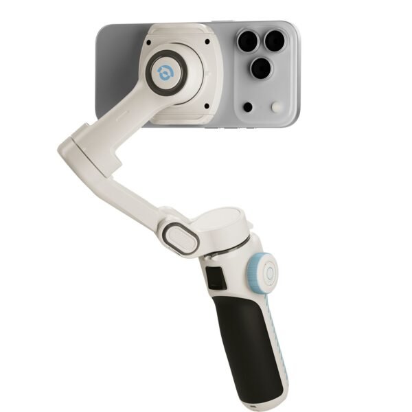 Powerology Magwave 3-Axis Magnetic SmartPhone Gimbal with Smart Gesture Control, MagSafe Snap-On or Adjustable Clamp, Built-in Extension Rod, Foldable & Ultra-Light Design, OLED Display, 5 Intuitive Hands-Free Commands, 6 Shooting Modes - Image 2