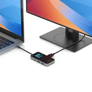 Porodo 6-In-1 Multi-Port USB-C Hub with Smart Digital Display - Gray - Image 7