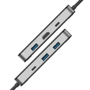 Porodo 6-In-1 Multi-Port USB-C Hub with Smart Digital Display - Gray - Image 6