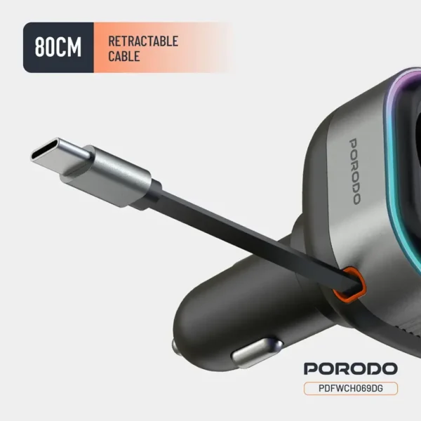 Porodo Audio Boost Bluetooth FM Transmitter - Wireless Car Audio Adapter with Fast Charging - Image 5