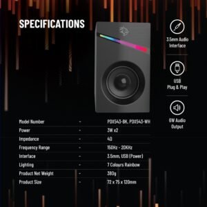 Porodo Gaming Stereo Speakers Volume Knob Control For Computers - Image 6