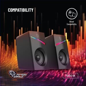 Porodo Gaming Stereo Speakers Volume Knob Control For Computers - Image 3