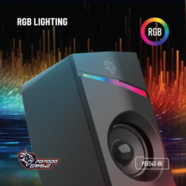 Porodo Gaming Stereo Speakers Volume Knob Control For Computers - Image 5