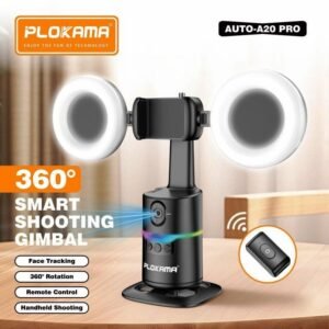 Plokama AUTO-A20 Pro Gimbal Auto Face Tracking 360 Smart Shooting Gimbal with – 2 Lights - Image 6
