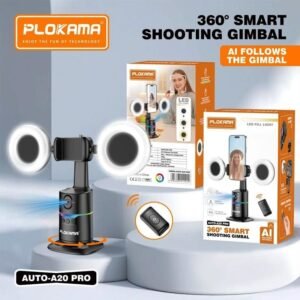 Plokama AUTO-A20 Pro Gimbal Auto Face Tracking 360 Smart Shooting Gimbal with – 2 Lights - Image 5