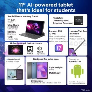 Lenovo Tab M11 Android Tablet 11 Inch Full HD 1200p 128 GB Tab Pen WiFi 4 GB RAM Luna Grey - Image 7