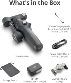 DJI Osmo Mobile 8 Gimbal Stabilizer for Phone, AI Native Tracking with Audio & Lighting, 360° Pan Rotation - Image 5