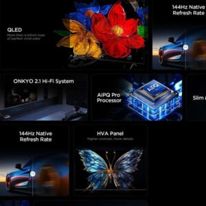 TCL 85P8K 85 Inch QLED TV 85P8K, HDR10+, Google TV, Dolby Vision Atmos, AiPQ Processor,144Hz, ONKYO 2.1 Hi-Fi System, Dolby Vision HDR, Slim & Uni body 2025 Model - Image 4