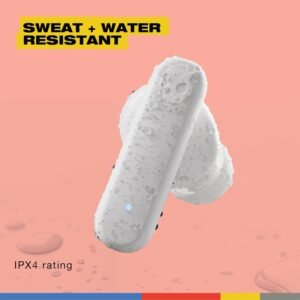 Skullcandy Smokin’ Buds Wireless Earbuds, Bluetooth Headphones, Noise Isolating Fit, Up to 20 Hours Battery, IPX4 Sweat and Water Resistant, Microphone for iPhone Android - Bone - Image 5