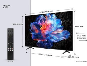 TCL 75V6C-UK 75” Direct LED TV, 4K HDR TV, Smart TV Powered by Google TV Dolby Vision & Atmos, Motion clarity, compatible with Google Assistant - Image 4