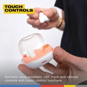 Skullcandy Smokin’ Buds Wireless Earbuds, Bluetooth Headphones, Noise Isolating Fit, Up to 20 Hours Battery, IPX4 Sweat and Water Resistant, Microphone for iPhone Android - Bone - Image 6