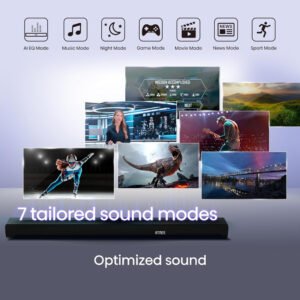 Hisense AX5100Q, 5.1 CH Soundbar,Hi-Concerto,Dolby Atmos, DTS:X, Semi wireless rear surround speakers,6.5" wireless subwoofer, EzPlay - Image 5