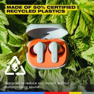 Skullcandy Smokin’ Buds Wireless Earbuds, Bluetooth Headphones, Noise Isolating Fit, Up to 20 Hours Battery, IPX4 Sweat and Water Resistant, Microphone for iPhone Android - Bone - Image 4