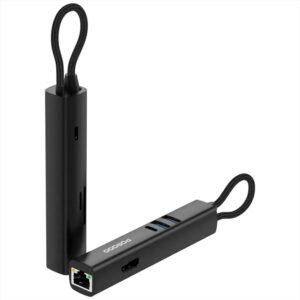 Porodo 8-In-1 Multi-Port USB Hub with 5Gbps Transfer Speed - Black - Image 3