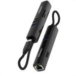 Porodo 8-In-1 Multi-Port USB Hub with 5Gbps Transfer Speed - Black