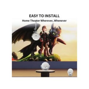 Borrego Smart10 Portable Projector with 360 Degree Rotation 4K Support 220 Lumens Auto Keystone WiFi Bluetooth Built in Apps HDMI and Android 11 Compatibility White - Image 3