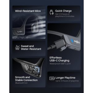 SHOKZ New OpenRun Pro 2- Bone Conduction Headphones, Open-Ear Bluetooth Wireless Sport Earphones for Running, Workouts - Image 4