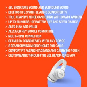 JBL Live 670NC - Wireless On-Ear Headphones with Adaptive Noise Cancelling with Smart Ambient, Up to 65H Battery Life with Speed Charge - Image 5