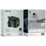 Green Lion Q-Series UK Plug USB-C&A - Black