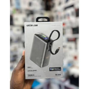 Green Lion Tron X 20000mAh Power Bank with 165W Power Delivery, USB-C & USB-A Ports, Flight-Approved, Built-in USB-C Cable, Smart TFT Power Display, Multiple Protection - Gray - Image 3