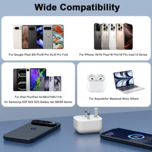 Google Pixel Charger 45W,USB C Power Adapter Fast Charging for Google Pixel 10 Pro XL 9 9a Pro Fold 8 8a 7 7a 6a 5 5a Samsung S25 S24 Ultra iPhone 17 16 Pro Max Wall Chargers and 1M Type C Cord - Image 4