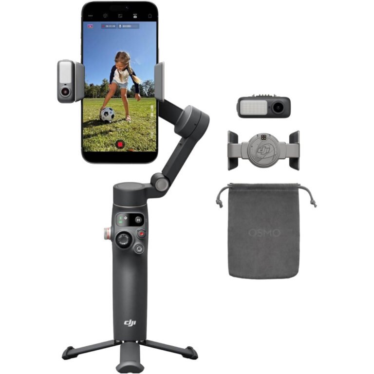 DJI Osmo Mobile 8 Gimbal Stabilizer for Phone, Native Tracking with Audio & Lighting, 360 Pan Rotation, Built-in Extension Rod & Tripod, 10h Battery, Extension Rod, Robust 3-Axis Stabilization